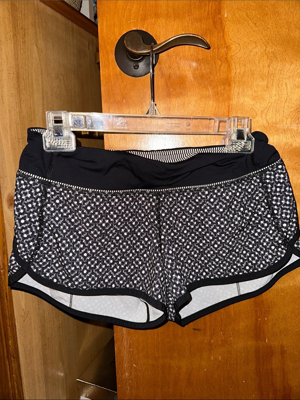 lululemon athletica Black & White Patterned Athletic Shorts